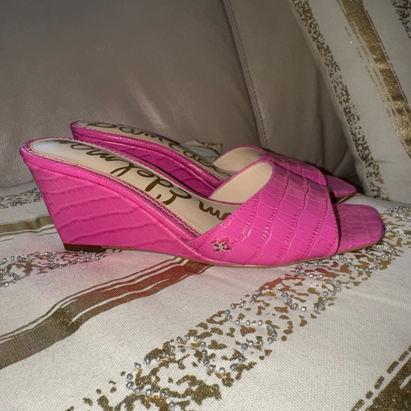 Sam Edelman pink snake skin mule size 6.5 - Picture 3 of 4